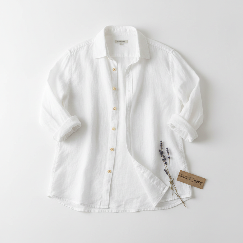 Relaxed Linen Shirt in White